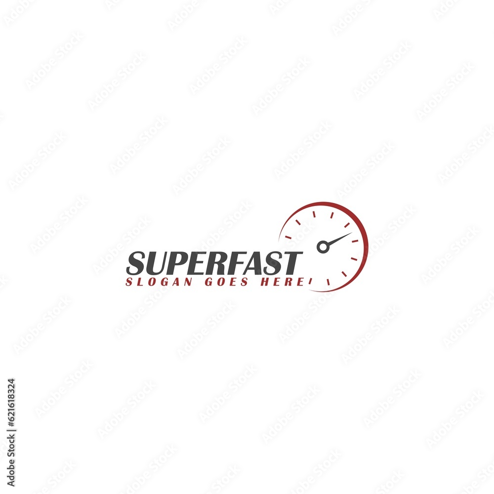 Wall mural Super fast speedometer design template isolated on white background