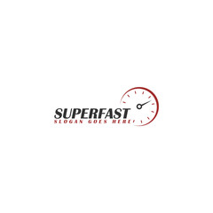 Super fast speedometer design template isolated on white background