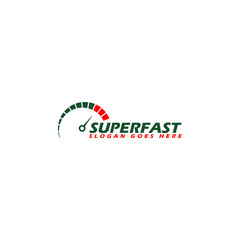 Super fast speedometer design template isolated on white background