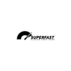 Fototapeta premium Super fast speedometer design template isolated on white background