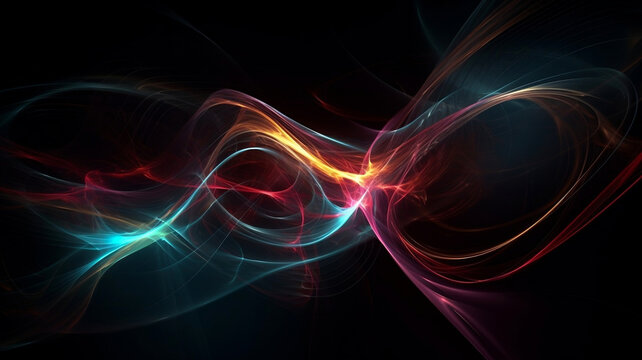 abstract futuristic background. Network line connect stream. Generative AI