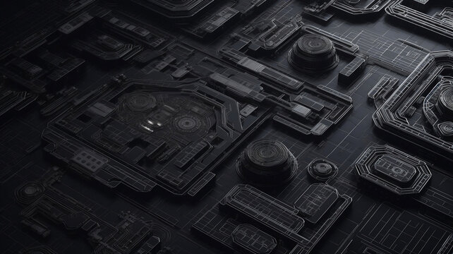 futuristic technology background, 3D, KI. Generative AI
