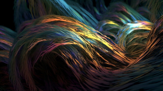 abstract futuristic background. Network line connect stream. Generative AI