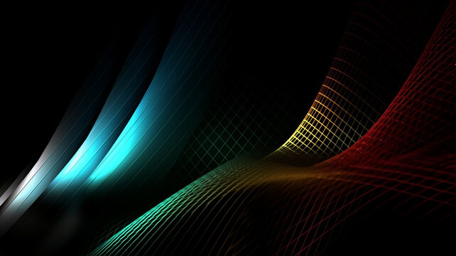 abstract futuristic background. Network line connect stream. Generative AI