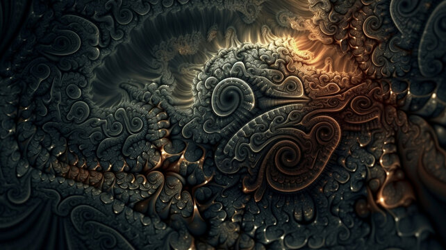 futuristic floral background, 3d, Generative AI