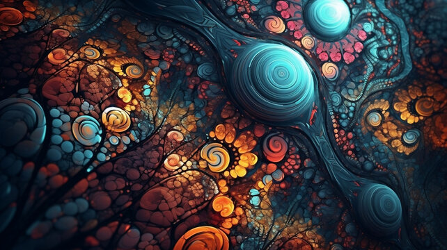 futuristic floral background, 3d, Generative AI