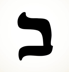 Vector drawing. Hebrew letter icon