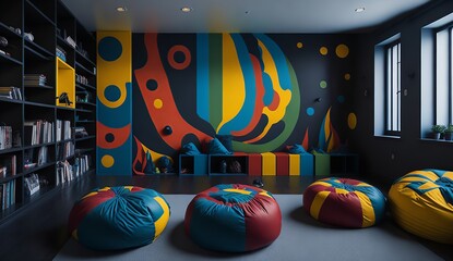 Fototapeta na wymiar Colorful Abstract Artwork for Modern Interior Design