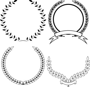 A set of four vector wreaths