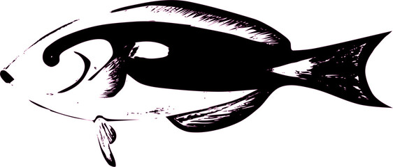 a fish captures the essence of the marine world in a visually striking manner. The intricate details of the scales, fins, and tail create a sense of texture and movement, while the depiction of gills 