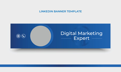 Fototapeta na wymiar Digital marketing expert linkedin banner template