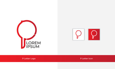 P letter logo design template with gradient color
