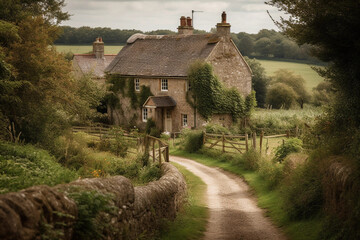Fototapeta na wymiar Simplicity in Scenery: Embracing the Peaceful Rural Countryside