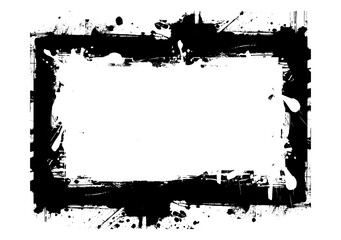 Fototapeta na wymiar Grunge style frames are black on a white background