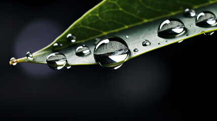 water drops on a leaf background