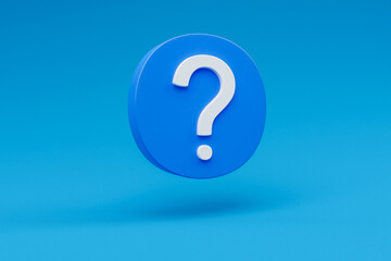 floating web icon symbol question mark on colorfull infinite background; https domain secure encryption concept; 3d illustration
