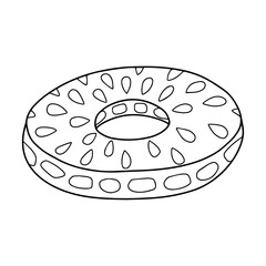 Vector watermelon rubber ring doodle illustration