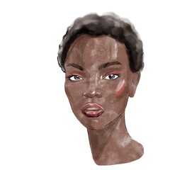 Portrait of a woman. Fashion style. Illustration for advertising of beauty products, make-up, and hair artists