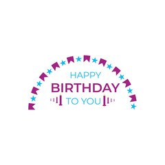 Fototapeta na wymiar Happy birthday typography logo design