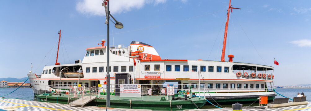 Panoramic view of Zubeyde Hanim Ferry Museum in Konak district. Izmir, Turkey - July 1, 2023.