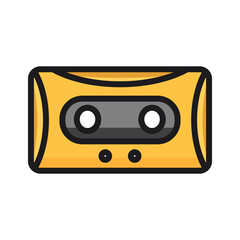 retro music cassette isolated icon