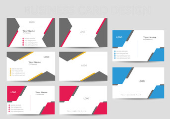 Professional modern double sided  business card design template. Flat range business card animation
