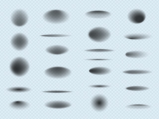 Circle shadows template. Realistic layout of different round shapes for circle lighting effects recent vector collection set isolated