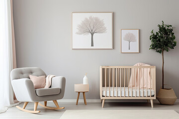 Minimalist Serenity: Unveiling the Contemporary Design of a Nursery with Neutral Soft Colors, a Peaceful Retreat for Your Little One