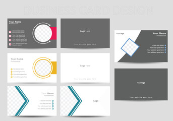 Professional modern double sided  business card design template. Flat range business card animation
