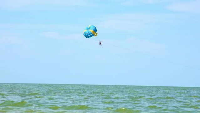 Parasailing is a popular pastime in many resorts around the world. The active form of relaxation.