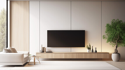 Fototapeta na wymiar interior design of modern living room with tv
