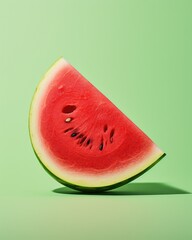 a minimalist shot of a watermelon slice, generative ai