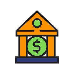 bank building vector bank icon