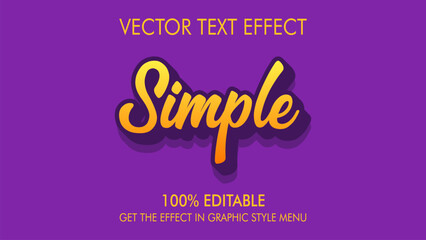 yellow purple simple text effect font style editable