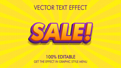 Obraz premium yellow purple sale text effect font style editable