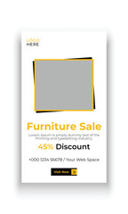 Furniture sale social media story banner template