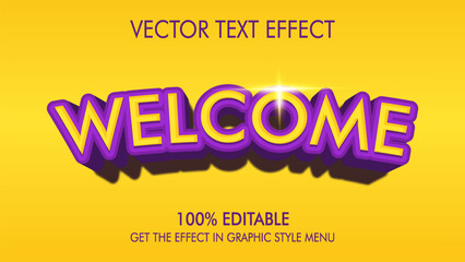 yellow purple welcome text effect font style editable