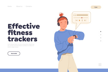 Landing page template offering effective fitness trackers and different application for smartwatch