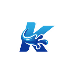 letter k logo with wave and water splash shape,creative initial letter,corporate identity,fresh letter logo