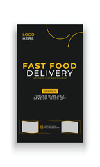 Fast food delivery social media story banner template