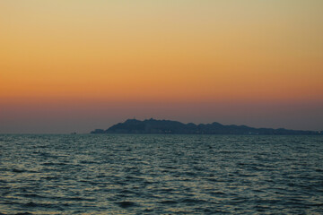 Fototapeta na wymiar Sunset Serenade: Capturing Golem Beach and the Adriatic Sea in Durres, Albania