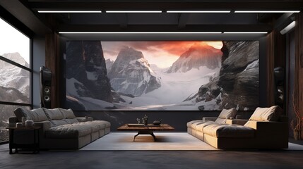Luxurious modern interior in gray tones.Generative AI