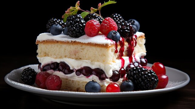 cake with berries ai generated image 