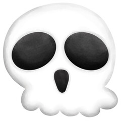 black and white skull
