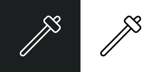 sledge hammer outline icon in white and black colors. sledge hammer flat vector icon from construction collection for web, mobile apps and ui.