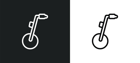 measuring wheel outline icon in white and black colors. measuring wheel flat vector icon from construction collection for web, mobile apps and ui.