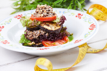 grilled vegetables with nut sauce
