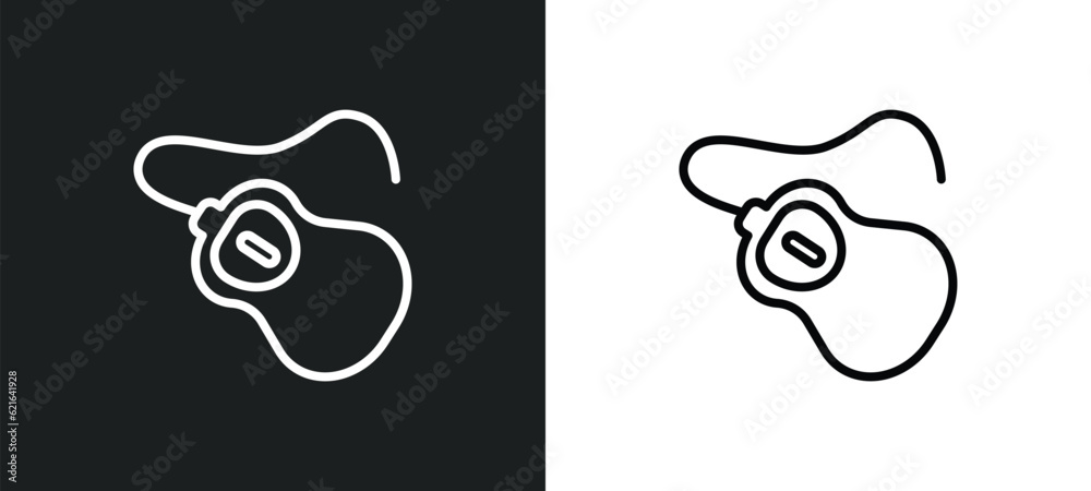 Poster device outline icon in white and black colors. device flat vector icon from computer collection for 