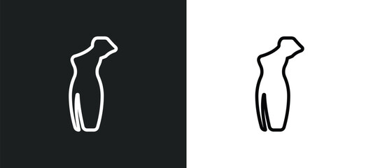 long sleeveless dress outline icon in white and black colors. long sleeveless dress flat vector icon from clothes collection for web, mobile apps and ui.