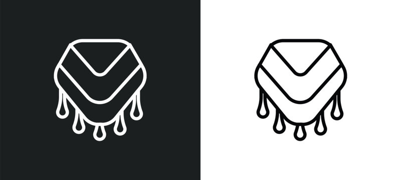 shawl outline icon in white and black colors. shawl flat vector icon from clothes collection for web, mobile apps and ui.